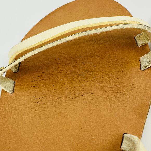 Ancient Greek Sandals Women's Goudi Sandals Off White/Gold Size 39 EU/ 9 US - Picture 11 of 15